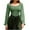 Green, variant on BLVB Womens Renaissance Crop Tops Ruffle Smocked Waist Boho Shirt Long Sleeve off Shoulder Blouse for Party Club