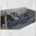 thumbnail image 6 of Skull Smoking Soft Flannel Fleece Throw Blanket, Punk Skeleton Head Illustration Depicted as Warning Symbol, Cozy Plush for Indoor and Outdoor Use, 50" x 70", Dark Indigo and Multicolor, by Ambesonne, 6 of 6