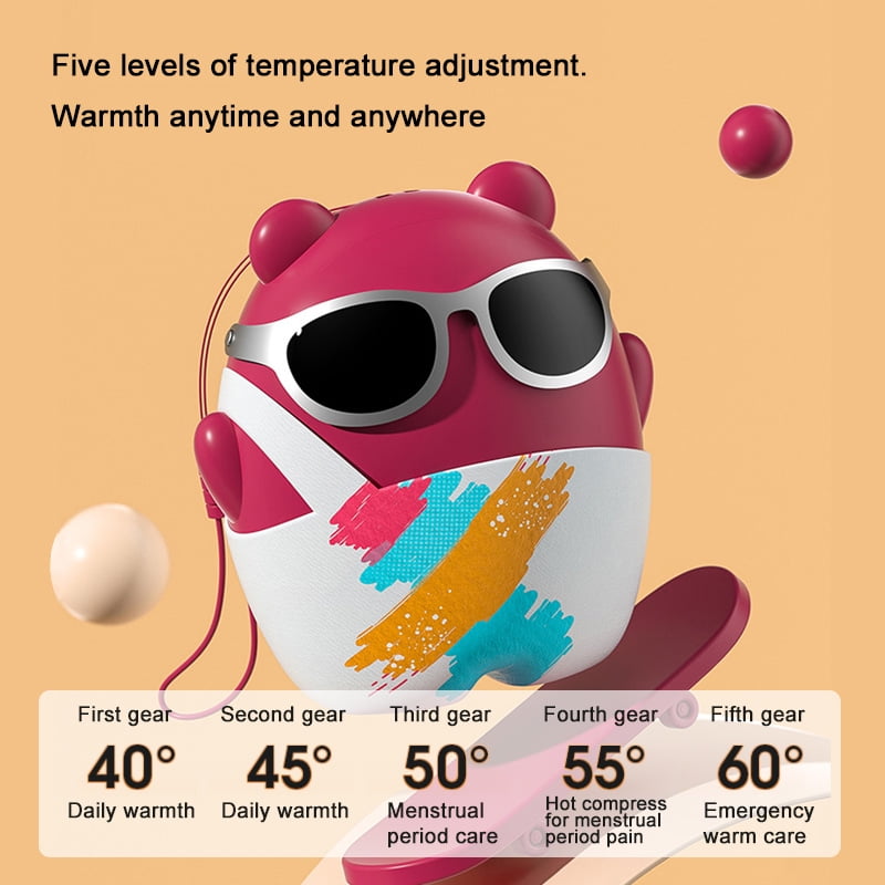 TAZAG cute cartoon skateboard bear rechargeable hand warmer, mobile power supply, portable pocket hand warmer, holiday gift
