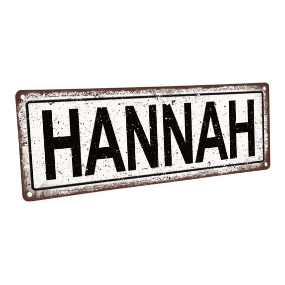 Outdoor Hannah 4"x12" Metal Sign, Wall Décor for Kids Room and Nursery