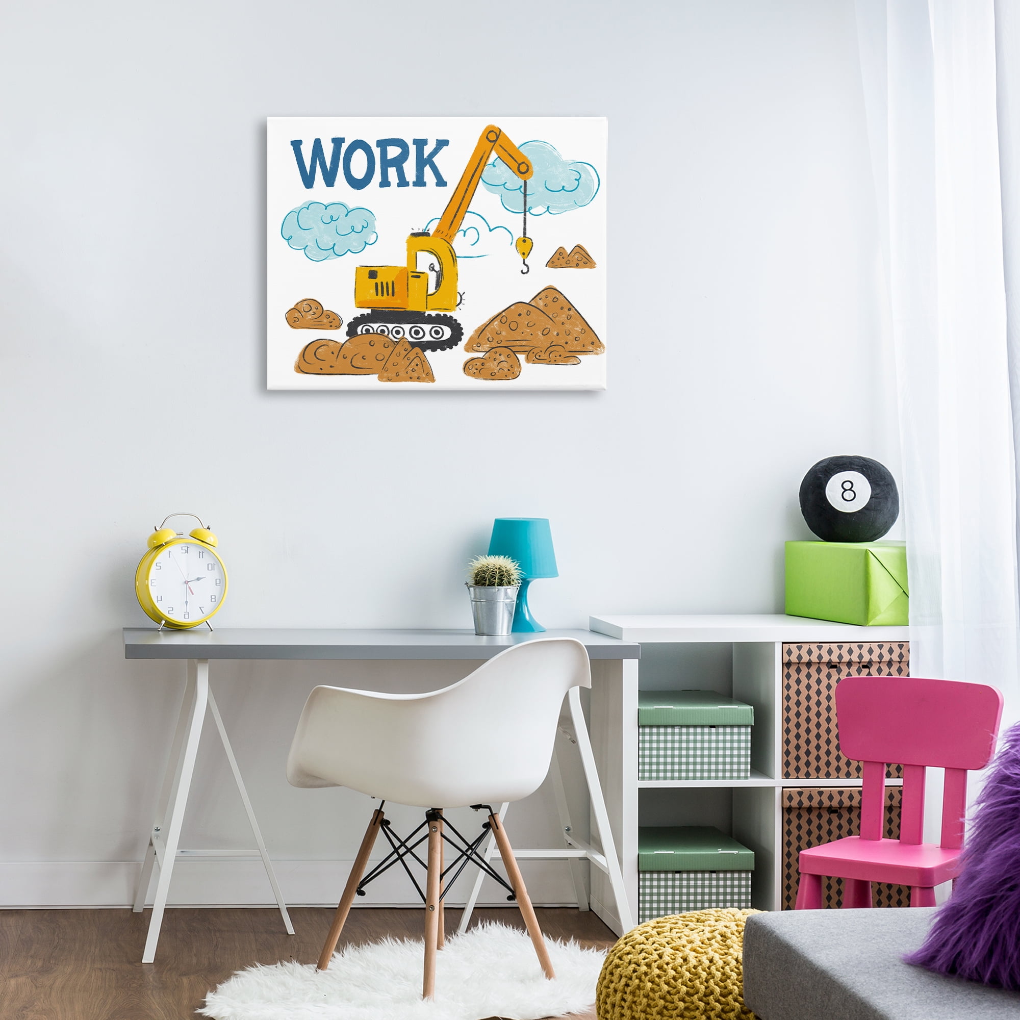 Stupell Industries Construction Work Bulldozer Transportation Painting Wrapped Canvas Art Print Wall Art, 30 x 24