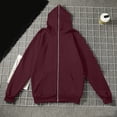 thumbnail image 2 of ZVAVZ Men's Full Zip Up Hoodies Fashion Casual Athletic Jacket Solid Color Long Sleeve Hooded Sweatshirts with Pockets Wine S, 2 of 5