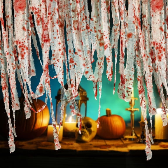 Ebaokuup 164 Ft Halloween Bloody Gauze Cloth, Blood Streamer Decorations