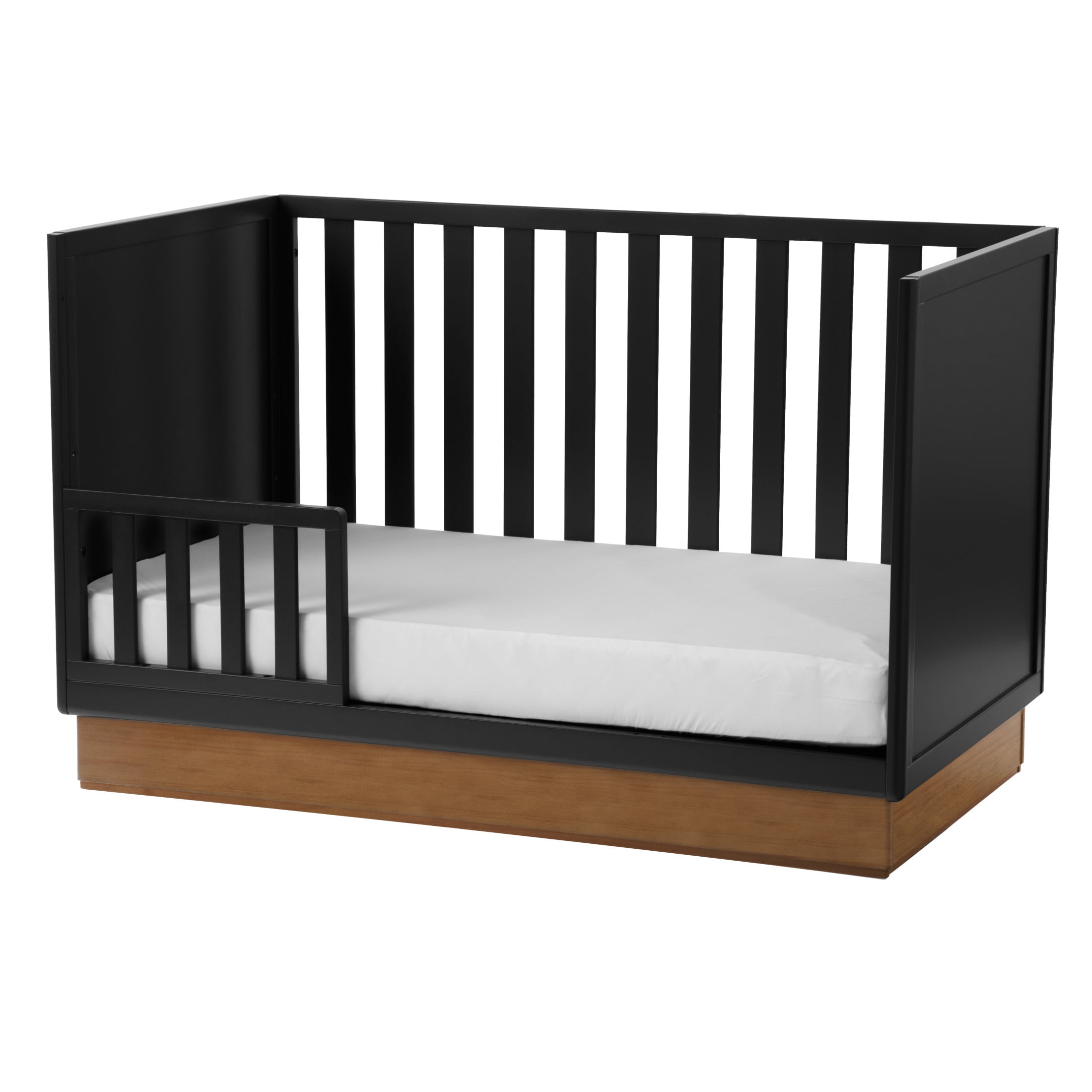 Little Seeds Dawn 4-in-1 Convertible Crib, Black & Acorn