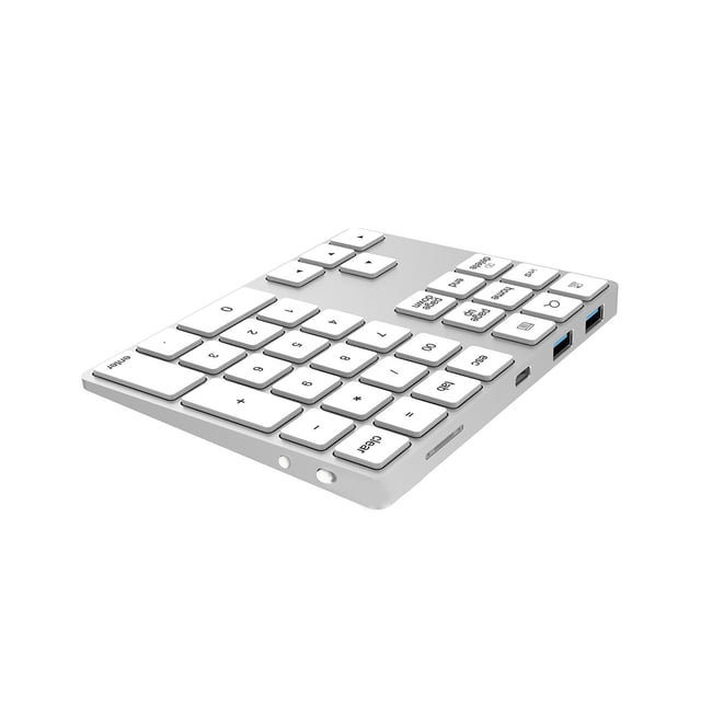 Xingzhi Clavier Sans Fil Petit Récepteur Grande Stabilité Clavier de Poche Portable Argent Blanc version pro