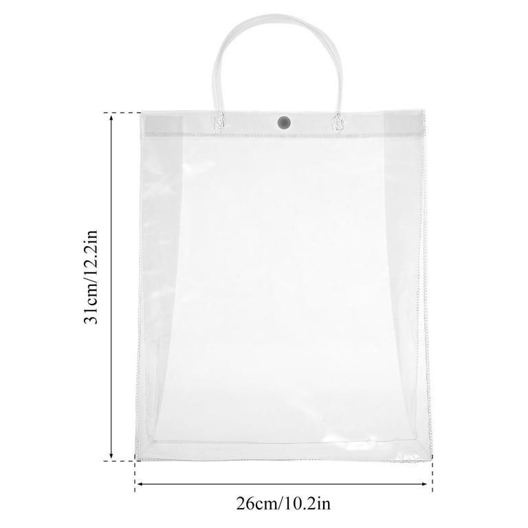 ywbag Clear Gift Bags with Handles, Reusable White Frosted Plastic Bags for Gifts Bags, Boutiques Bags, Parties Bags, Events Bags, Bulk 10 Pcs (5.9