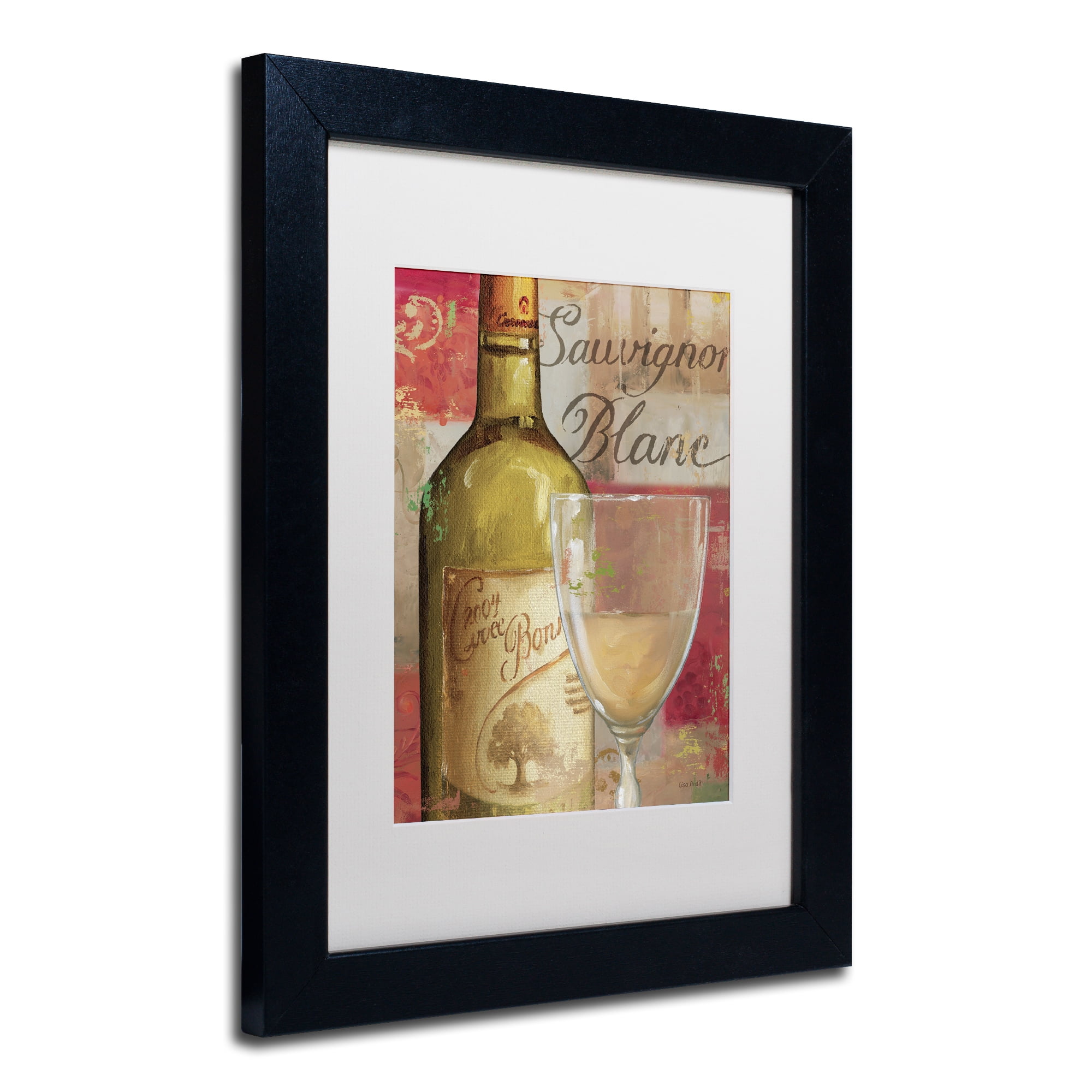 Trademark Fine Art "Vin Abstract II" Canvas Art by Lisa Audit, White Matte, Black Frame