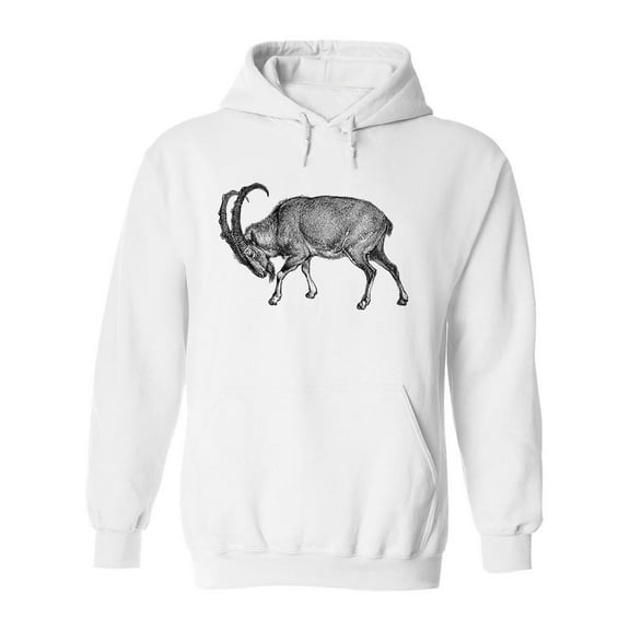 Wild Goat Drawing Hoodie Men -Image by Shutterstock, Male Large