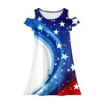thumbnail image 4 of Abcomgle Independence Day Dress for Girls Red White and Blue Printed 4th Of July Dresses Casual A-Line Cold Shoulder Tank Dresses Cute Loose Patriotic Sundresses for 4-14t Kids 5-6 Years, 4 of 4
