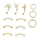 thumbnail image 3 of Juego de 12 piezas de pendientes Rook, joyería para piercing, ideal para fiestas, aniversarios y celebraciones. Color dorado, 3 of 9