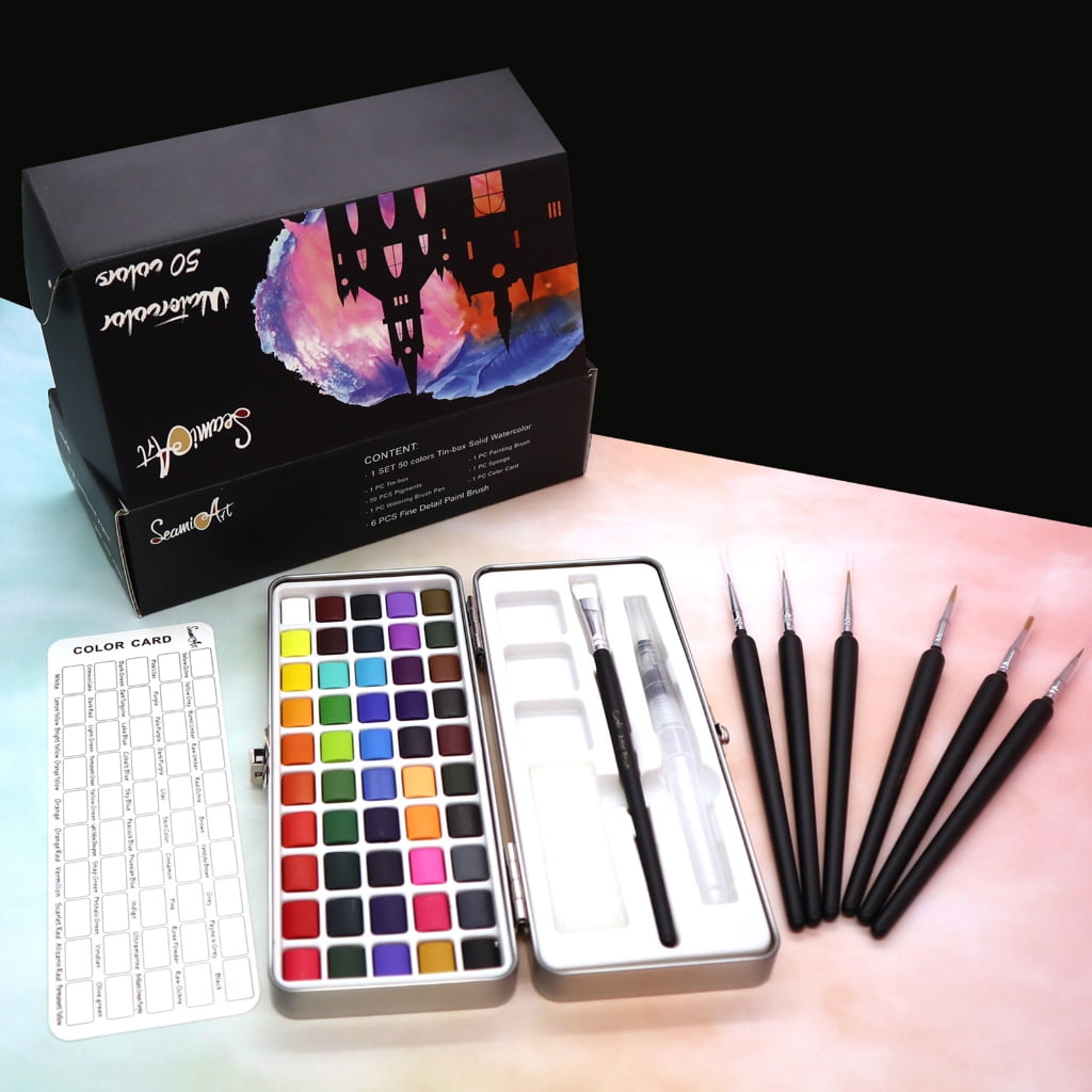 Watercolor Paint Set,50Colors Watercolor Paint Washable Water Color Paints Sets