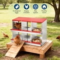 thumbnail image 6 of Lumiparty 6-Compartment Galvanized Steel Chicken Nesting Box with Rollaway Design, Red, 6 of 7