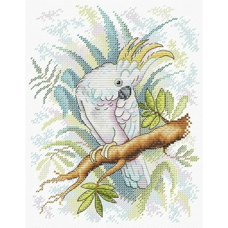 UPC: 4627128730549 | Cross-Stitch Kit Parrot From The Jungle SM-200 Needlework Bird Green By MP Studia White