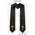 thumbnail image 2 of Reversible Embroidery Clergy Stole with Crossed Design Tassels for Priests Pastors Services Religious Ceremonies Reversible Clergy Stole, 2 of 7