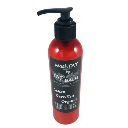 Tattoo Safe Body Wash - 100% Organic WashTAT by TAT Balm (8 Ounce - Exfoliation for Maximum Tattoo