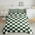 thumbnail image 2 of Erosebridal Olive Checkered Bedding Set White Dark Green Buffalo Plaid Grid Comforter Set,Checkerboard Quilt Set Aesthetics Gingham Duvet Set Modern Room Decor, 2 of 8