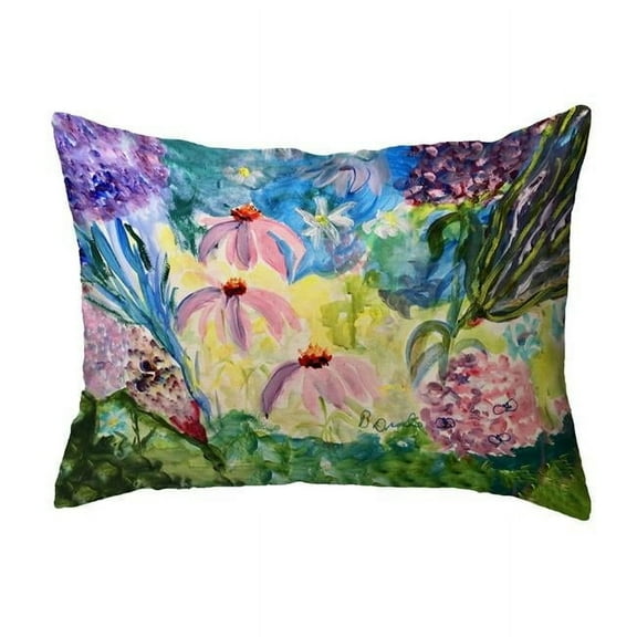 Betsy Drake KS1391 11 x 14 in. Pink Garden Non-Corded Pillow - Small