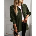 thumbnail image 3 of Womens Casual Jacket Corduroy Shacket Blouses Button Down Shirts Pocket Long Sleeves Tops Jacket Coats, 3 of 7
