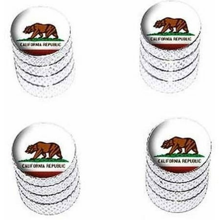 California Republic Flag Tire Rim Wheel Aluminum Valve Stem Caps, Multiple (Best Trees For Southern California)