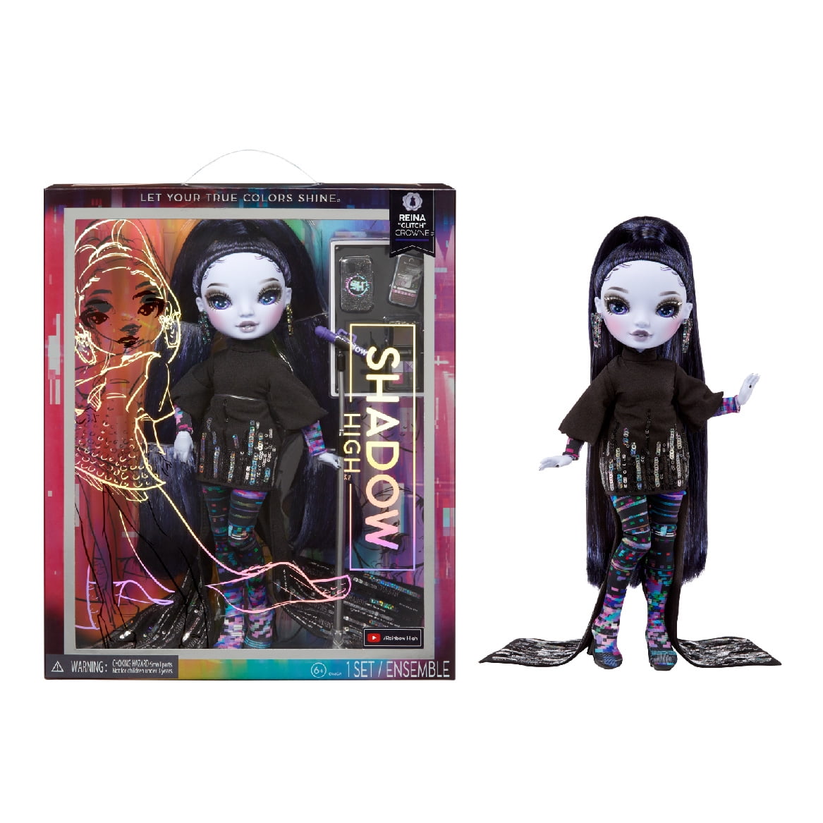 Rainbow High Shadow High Reina Glitch Crowne - Purple Fashion Doll. Fashionable Outfit & 10+ Colorful Play Accessories. Great Gift for Kids 4-12 Years Old & Collectors