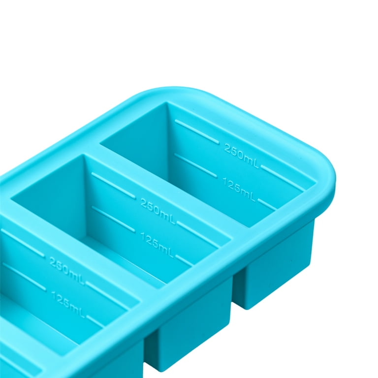 Webake Silicone Freezer Tray with Lid, Food Storage Container, 1 Cup  Portion, Ice Cube Tray for Soup Sauce Meal Prep, BPA Free