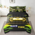 thumbnail image 2 of Erosebridal Fast Car Bedding Sets Twin Size,Yellow Green Comforter Sets with Sheets,Car Theme Bed in a Bag Twin size,Microfiber Geometric Room Decorative,Reversible,7pcs, 2 of 6