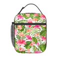 thumbnail image 1 of YFYANG Réutilisable Adulte / Enfants Portable Lunch Sac, Hibiscus Floral Leaf Patterns Mains Libres Boucle Poignée Isolation / Sac Froid pour l'École, le Travail, les Pique-Niques, Voyage, 1 of 6