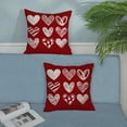 thumbnail image 4 of Valentine''s Day Pillow Covers 16x16 Set of 2, White Hearts Throw Pillows Red Valentine''s Day Decor Cushion Case Decorations for Home Couch Sofa Outdoor, 4 of 6