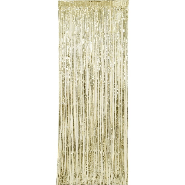 Metallic Gold Foil Fringe Party Door Curtain 3ft X 8ft 1ct Walmart Com Walmart Com