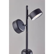 Adesso Bryant 20.75 2-Light Modern Dimmable Black Marble LED Table Lamp with Black Shades