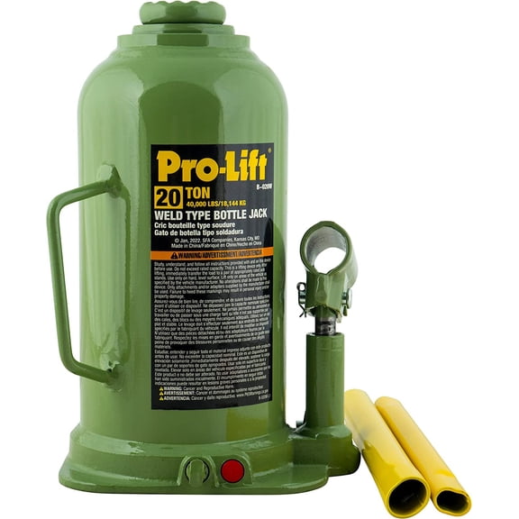 Pro-Lift B-020W 20 Ton Welded Bottle Jack - 40,000 Lbs Capacity Hydraulic Lifting