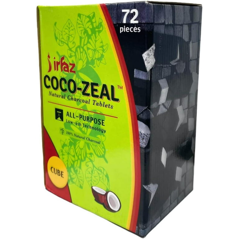 Irfaz 1 box Coco-Zeal Charcoals 72 Cubes Coals Natural