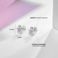 thumbnail image 4 of 925 Sterling Silver Pink Cubic Zirconia Cute Turtle Screw Back Earring for Girls, 4 of 7