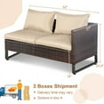 thumbnail image 6 of Resenkos 2 Pieces Patio Furniture Sofa Set with Cushions and Sofa Clips-Brown, Patio Seating Conversation Set, Modern Patio Sofa Sectional All Weather Proof for Patio Back Deck, 6 of 7