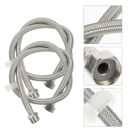 Soimiss washer water hose 2pcs silver for washing machine connection 31.9*9.4*8.7in