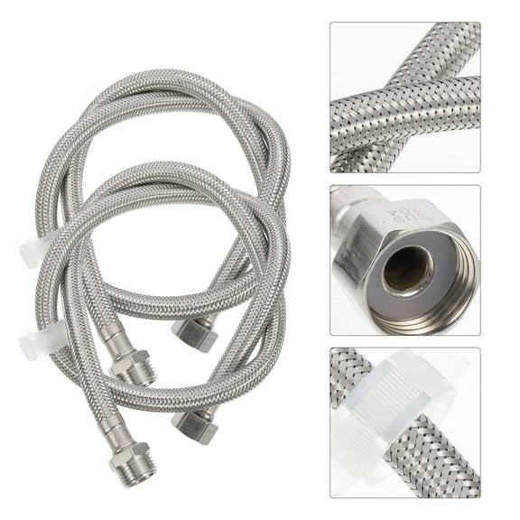 Soimiss washer water hose 2pcs silver for washing machine connection 31.9*9.4*8.7in