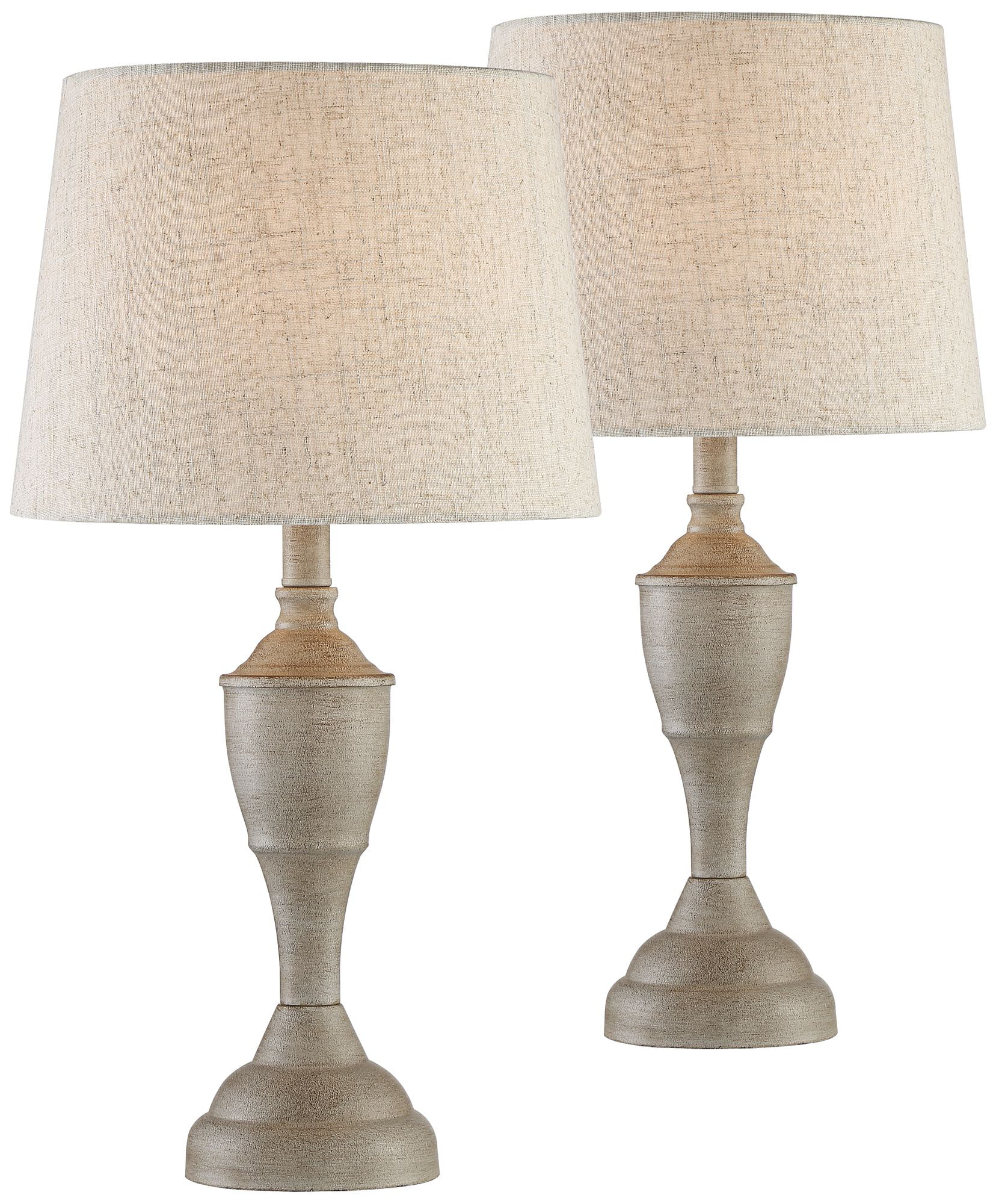 360 Lighting Farmhouse Chic Accent Table Lamps Set of 2 Beige Washed