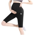 thumbnail image 3 of QIUOMBBP Pregnancy Pants Five-inch Summer Wear Cloud-like Maternity Belly Pants Maternity Leggings Yoga Pants Black XL, 3 of 7