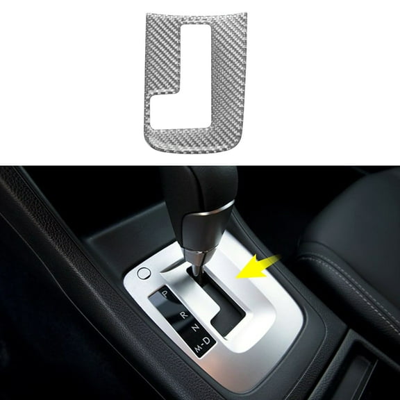 Unique Bargains ABS Gear Shift Knob Button Cover for Subaru Impreza 2012-2014 Console Gear Panel Control Decal Trim Sticker Interior Accessories Silver Tone