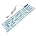 thumbnail image 1 of USB Wired Gaming Keyboard 104 Keys Backlit Ergonomic Foldable Feet Suspended Concave Arc Round Keycaps Multimedia Keys Compatible with Laptop Desktop AIO for  XP Linux OS X, 1 of 7