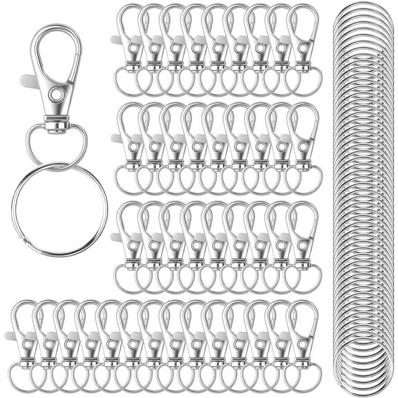 100 pcs Premium Swivel Lanyard Snap Hooks Claw Clasp with Key Chain Ring for Crafts, Lanyard Clips snap Hook, Lanyard Making,Jewelry Making, Art Crafts, DIY Craft, Keychain Clip US