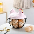 thumbnail image 4 of Creative Egg Baskets, Egg Basket with Lid and Ceramic Handles, Snack Fruit Container Kitchen Hen Decor, Storage Basket, 4 of 5