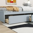 thumbnail image 2 of PORKISS Twin Bed Frame, Solid Wood Platform Bed with 2 Drawers, Pine Wood Bed for Kids Teens Adults, No Box Spring Needed, Grey, 2 of 10