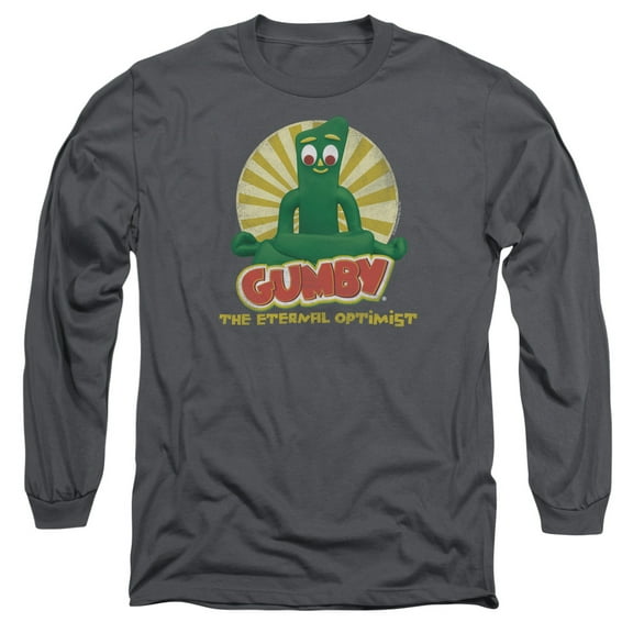 Gumby Optimist Long Sleeve Adult 18/1 T-Shirt Charcoal