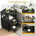 thumbnail image 4 of May in Color Tall Nightstand Set of 2, Side Table with 2 Drawers and Open Shelf on Top, for Bedroom, Living Room, Home Office, Black, 4 of 10