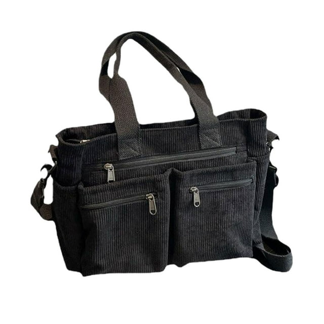 Guardoinrt Large Capacity Handbag Portable And Versatile Good Gift Item For Any Occasion Striped Womens Bag black