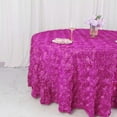 thumbnail image 6 of Efavormart 120" Wholesale Round Table Cover FUSHIA  Grandiose Rosette 3D Satin Tablecloth For Wedding Party Event Decoration, 6 of 11