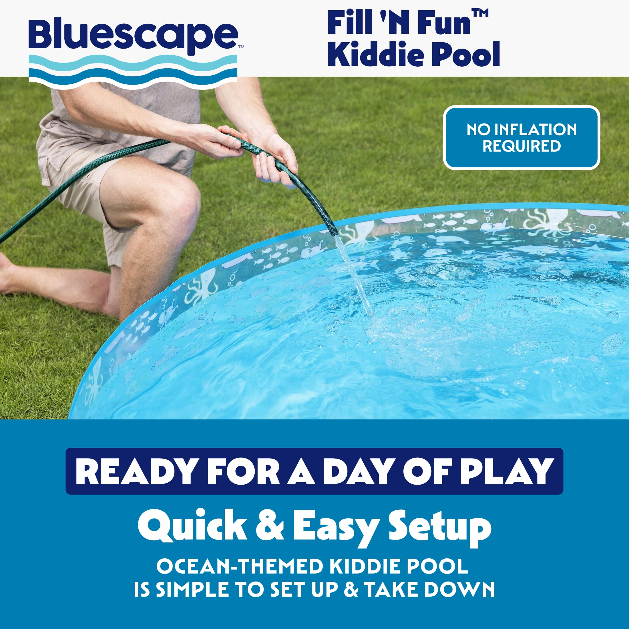 Bluescape Round Multi-Color Above-Ground Kiddie Pool 6' x 15"