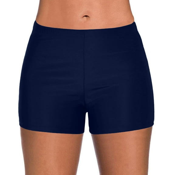 Clearance! Prolriy Swim Shorts Women Running High Waist Bikini Bottoms Swim Briefs Beach Shorts Swim Bikini Bottom Shorts Swimwear Beach Shorts for Women Dark Blue L