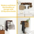 thumbnail image 5 of Qunbio 27 in Wood Wall Mounted Coat Rack, 10 Hooks Piano Coat Rack, Flip Down Wall Hook Rack for Entryway, Living Room, Bedroom, Bathroom, Kitchen, 5 of 12